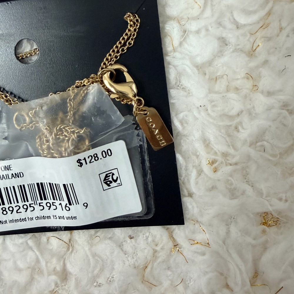 Coach Interlocking Open Circle Pearl Pendant Necklace 16”+2” - Picture 6 of 6